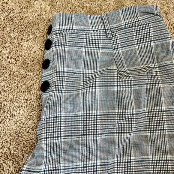 Zara women grey plaid pants button closure 2 front pockets  size XL academia - Picture 16 of 16